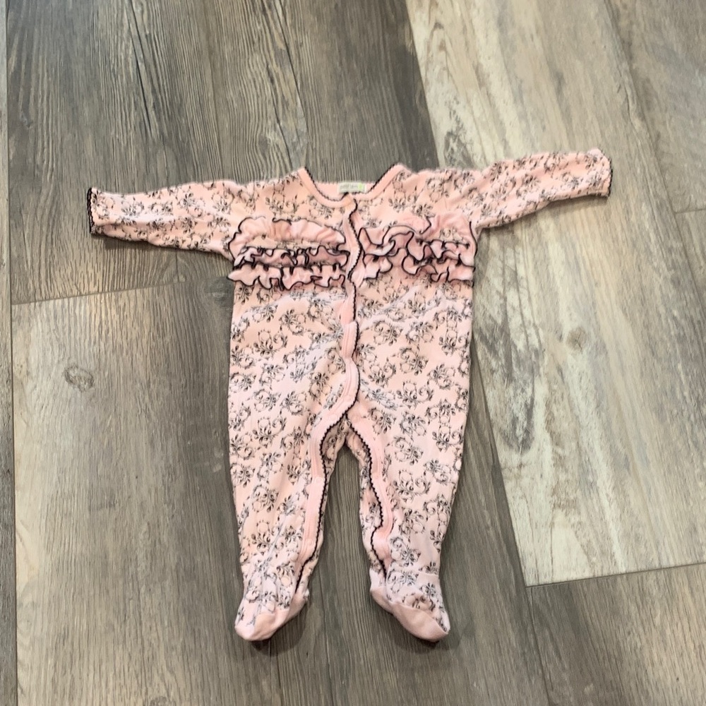 Petit Lem Pink‎ Floral Ruffle Kids One Piece